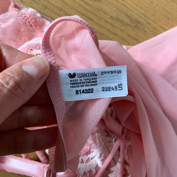 Women's Wacoal Instant Icon Chemise Nightie Lingerie Lace Sheer Pink Size S - Picture 4 of 7